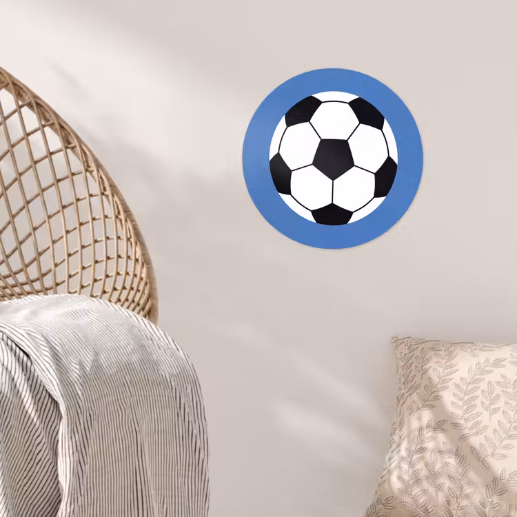 Behangcirkel - Voetbal - Zwart-wit - Sport - Illustratie - Blauw — 5