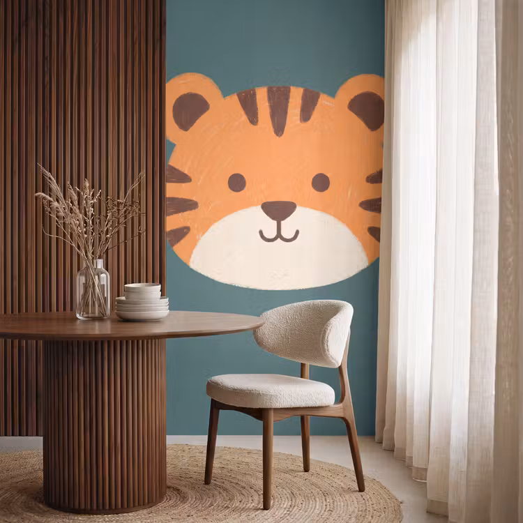 Behang - Dieren - Kop - Oranje - Illustratie - Modern — 4
