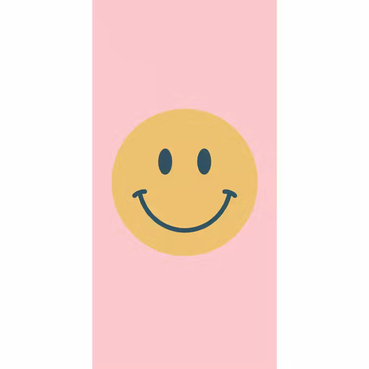 Behang - Smiley - Geel - Roze - Symbool - Minimalistisch — 2
