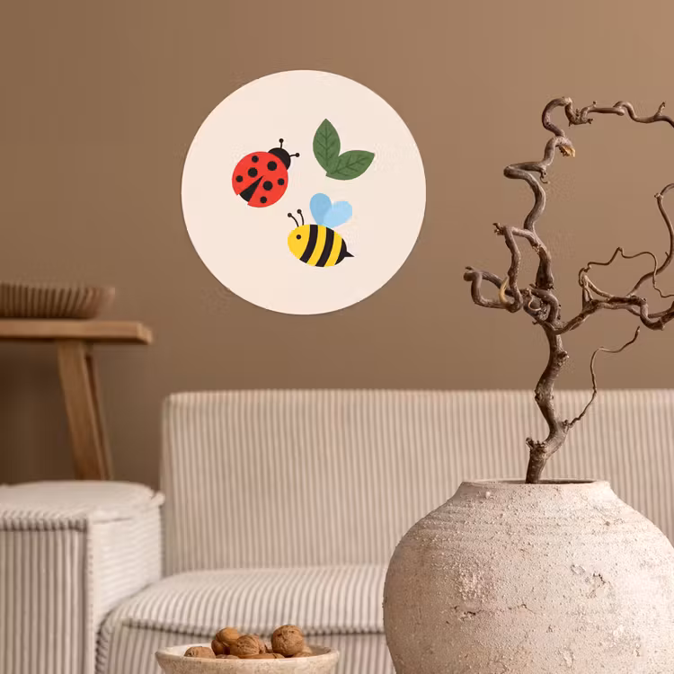 Behangcirkel - Insect - Blad - Natuur - Speels - Illustratie — 2