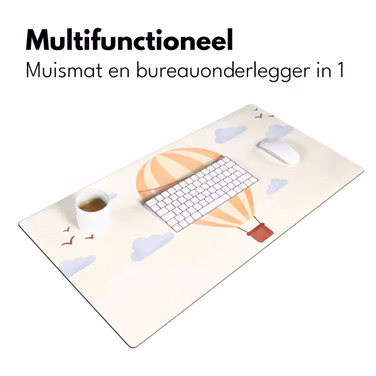 Bureau onderlegger - Luchtballon - Wolken - Illustratie - Zacht - Kinderkamer — 7