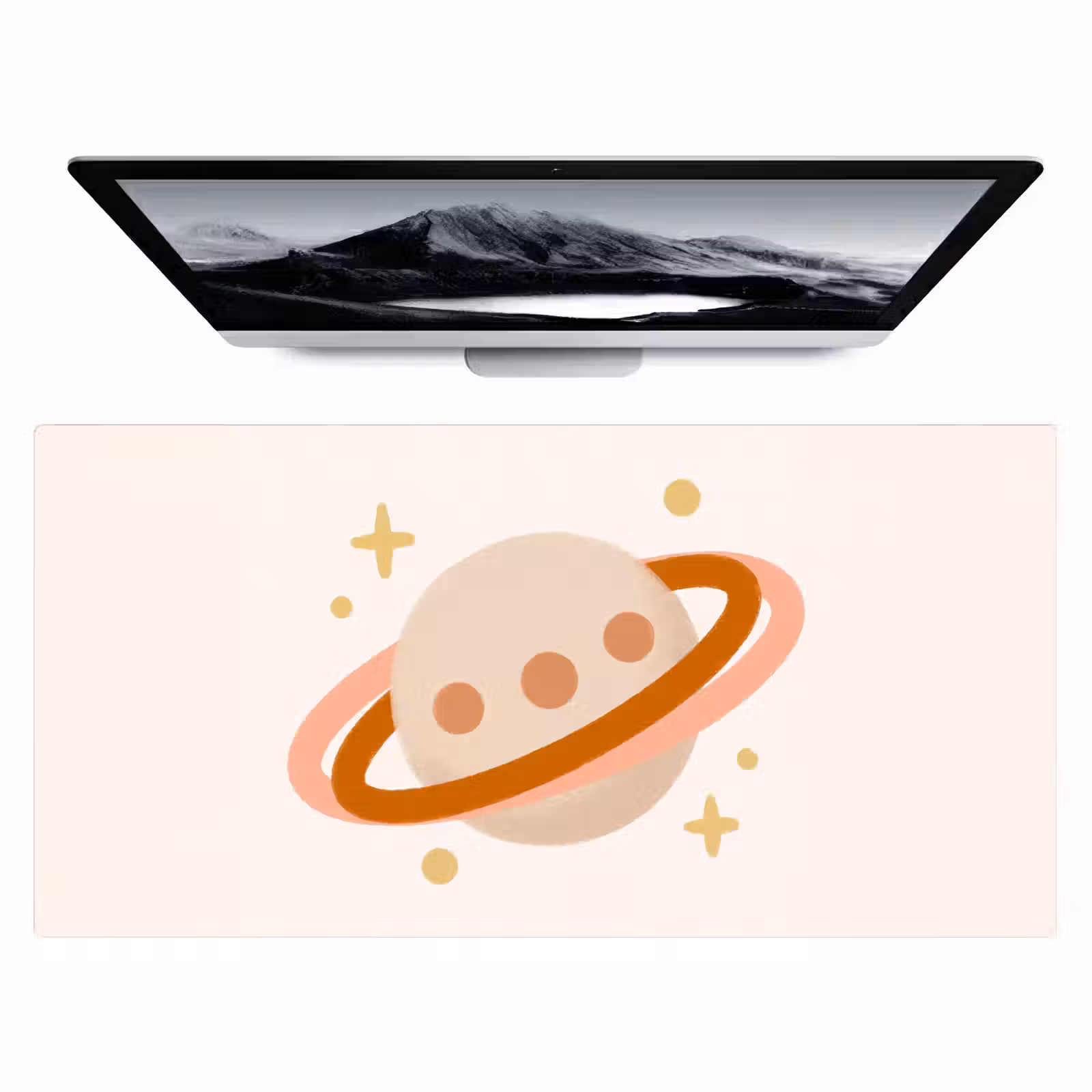 Bureau onderlegger - Planeet - Ringen - Ruimte - Illustratie - Beige — 1