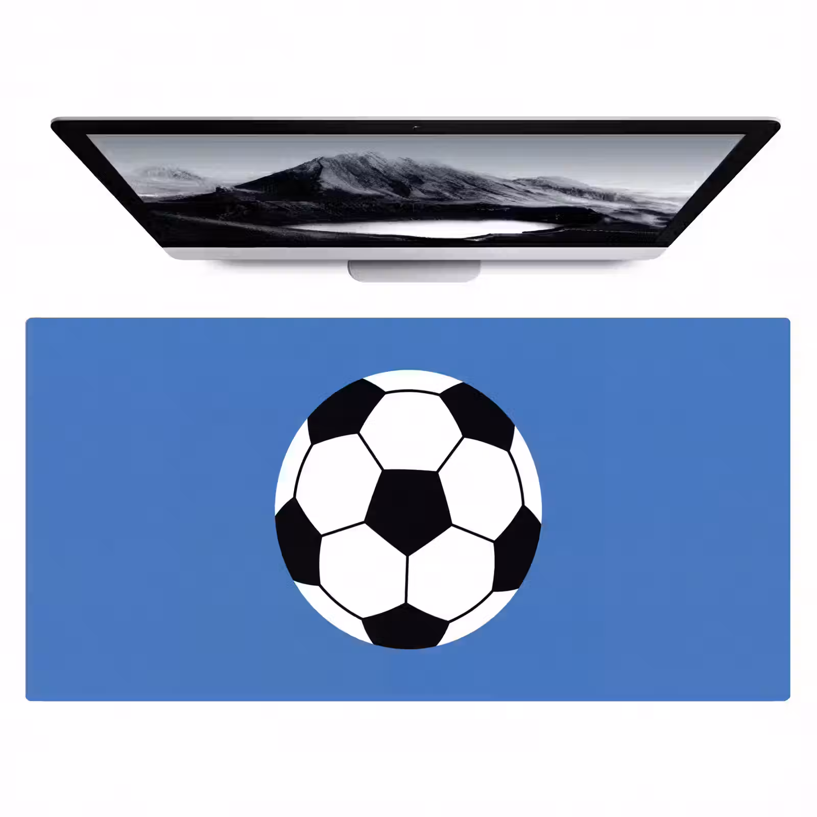 Bureau onderlegger - Voetbal - Zwart-wit - Sport - Illustratie - Blauw — 1