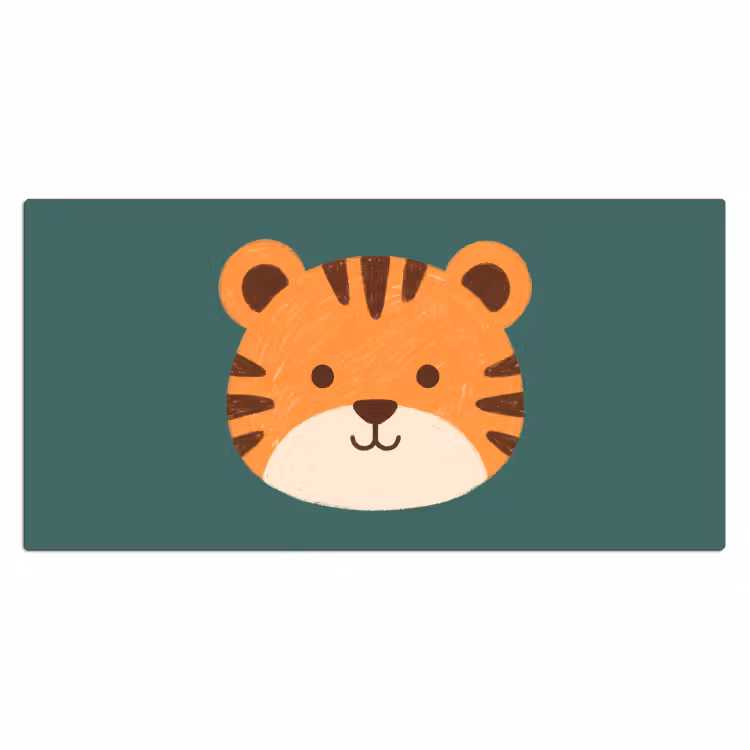Bureau onderlegger - Dieren - Kop - Oranje - Illustratie - Modern — 2