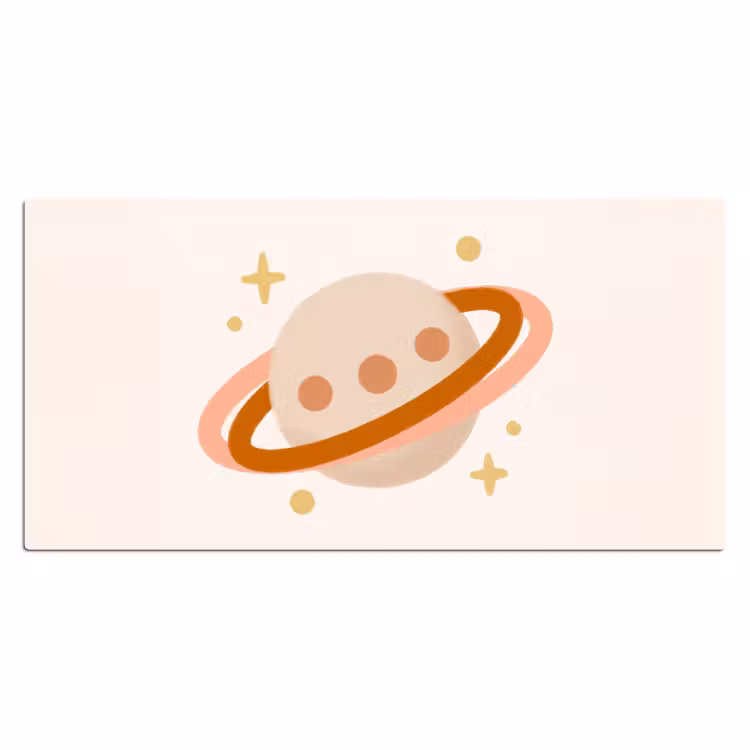 Bureau onderlegger - Planeet - Ringen - Ruimte - Illustratie - Beige — 2