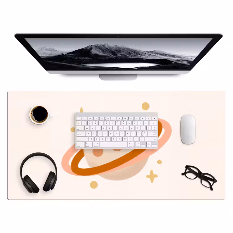 Bureau onderlegger - Planeet - Ringen - Ruimte - Illustratie - Beige — 4