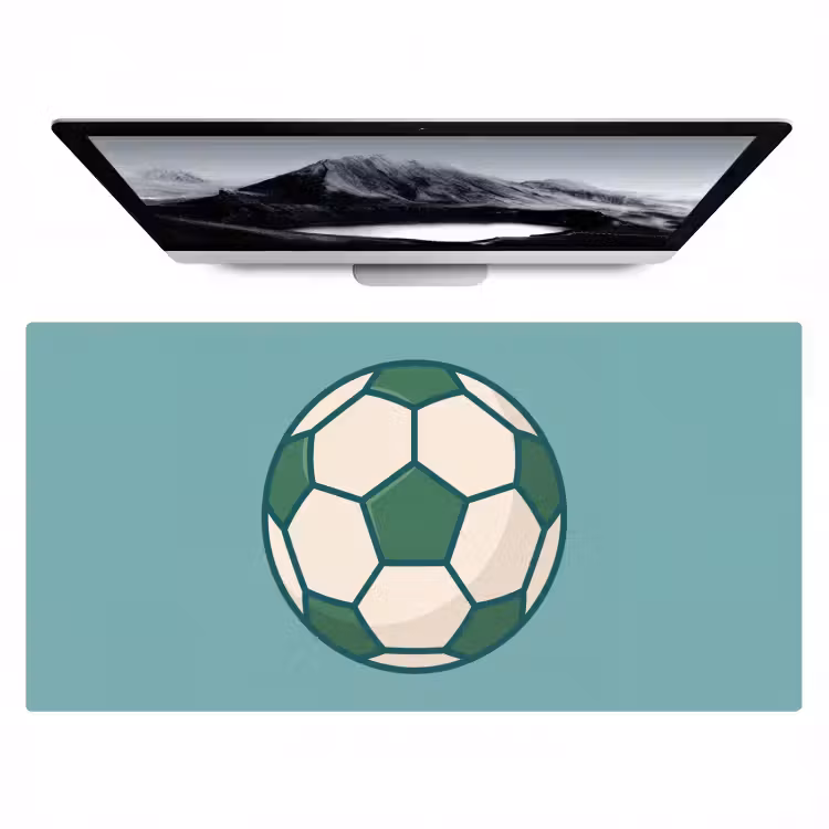 Bureau onderlegger - Voetbal - Geometrisch - Sport - Illustratie - Blauwgroen — 1