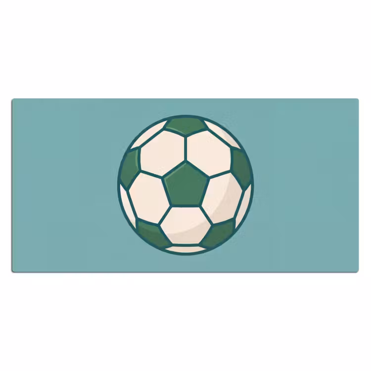 Bureau onderlegger - Voetbal - Geometrisch - Sport - Illustratie - Blauwgroen — 2