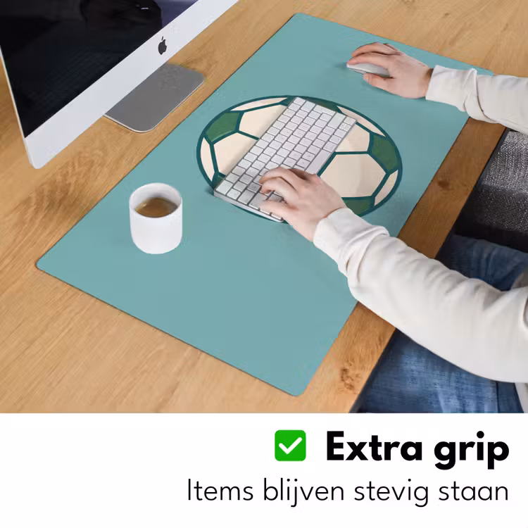 Bureau onderlegger - Voetbal - Geometrisch - Sport - Illustratie - Blauwgroen — 6