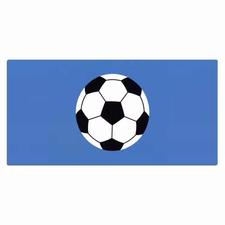 Bureau onderlegger - Voetbal - Zwart-wit - Sport - Illustratie - Blauw — 2