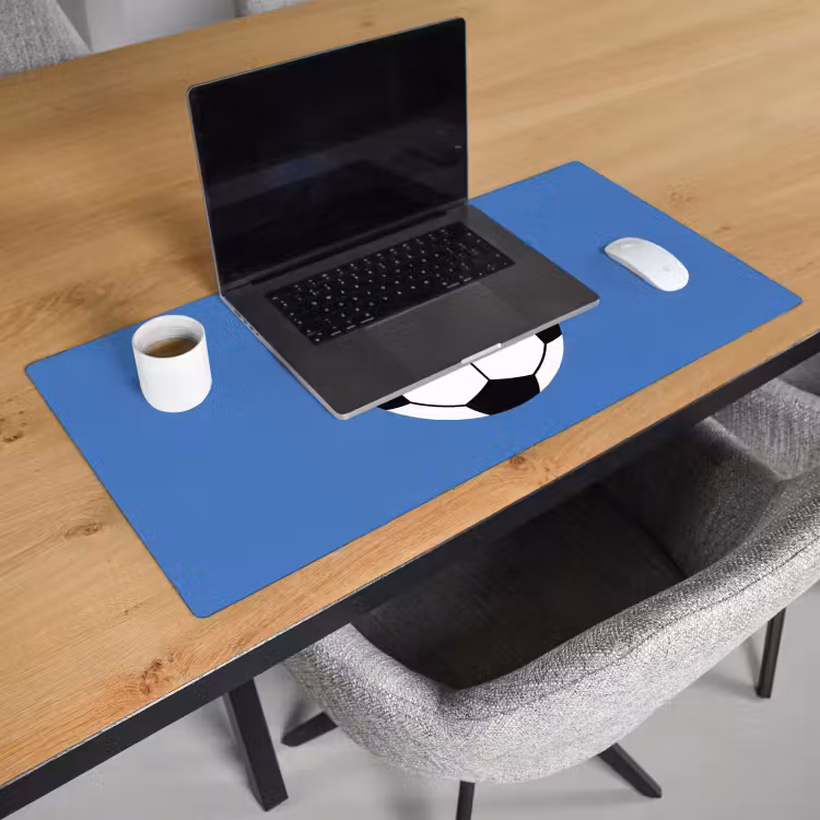 Bureau onderlegger - Voetbal - Zwart-wit - Sport - Illustratie - Blauw — 3