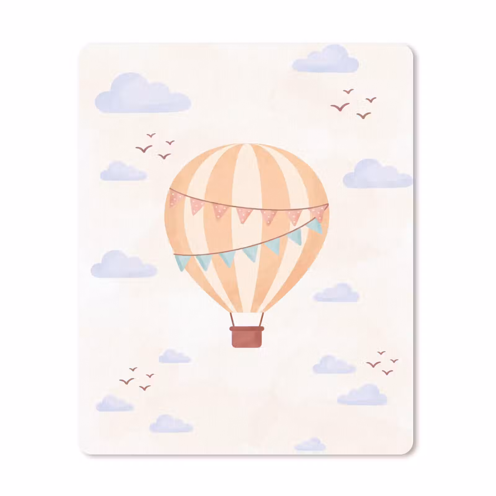 Muismat - Luchtballon - Wolken - Illustratie - Zacht - Kinderkamer — 1