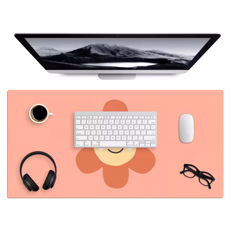 Bureau onderlegger - Bloemen - Tekenfilm - Kind - Roze — 4