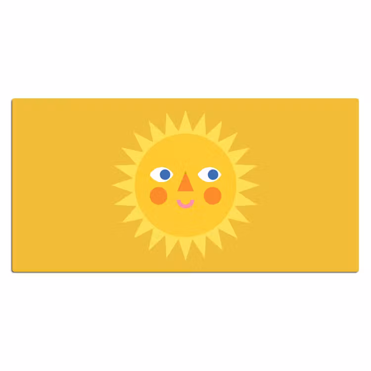 Bureau onderlegger - Zon - Gezicht - Zomer - Illustratie - Geel — 2