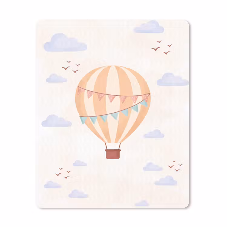 Muismat - Luchtballon - Wolken - Illustratie - Zacht - Kinderkamer — 1