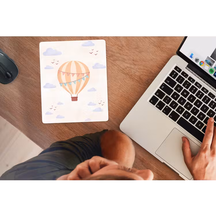 Muismat - Luchtballon - Wolken - Illustratie - Zacht - Kinderkamer — 2