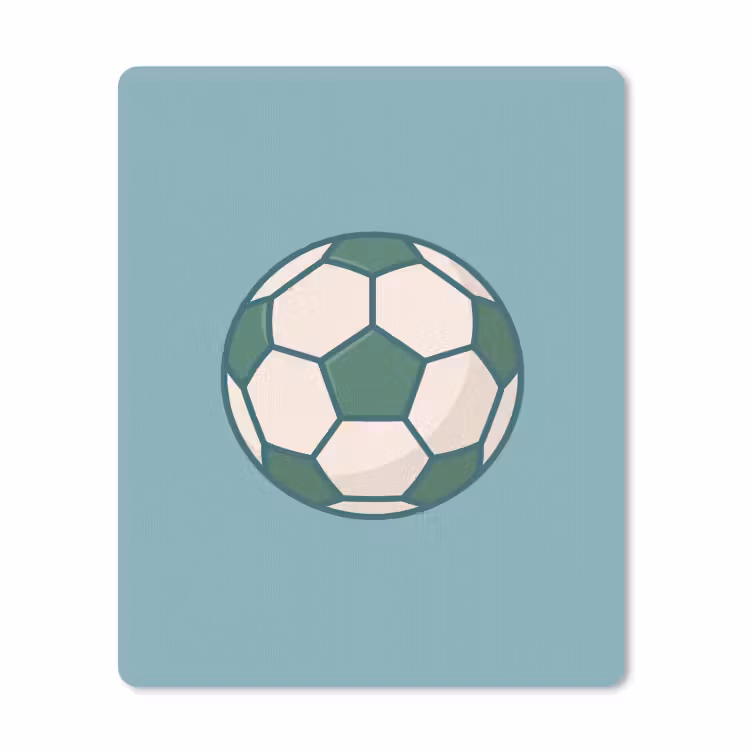 Muismat - Voetbal - Geometrisch - Sport - Illustratie - Blauwgroen — 1
