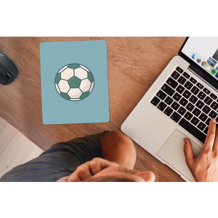 Muismat - Voetbal - Geometrisch - Sport - Illustratie - Blauwgroen — 2