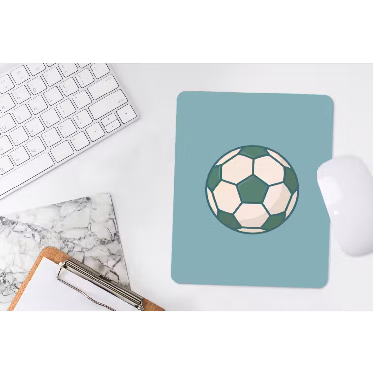 Muismat - Voetbal - Geometrisch - Sport - Illustratie - Blauwgroen — 4