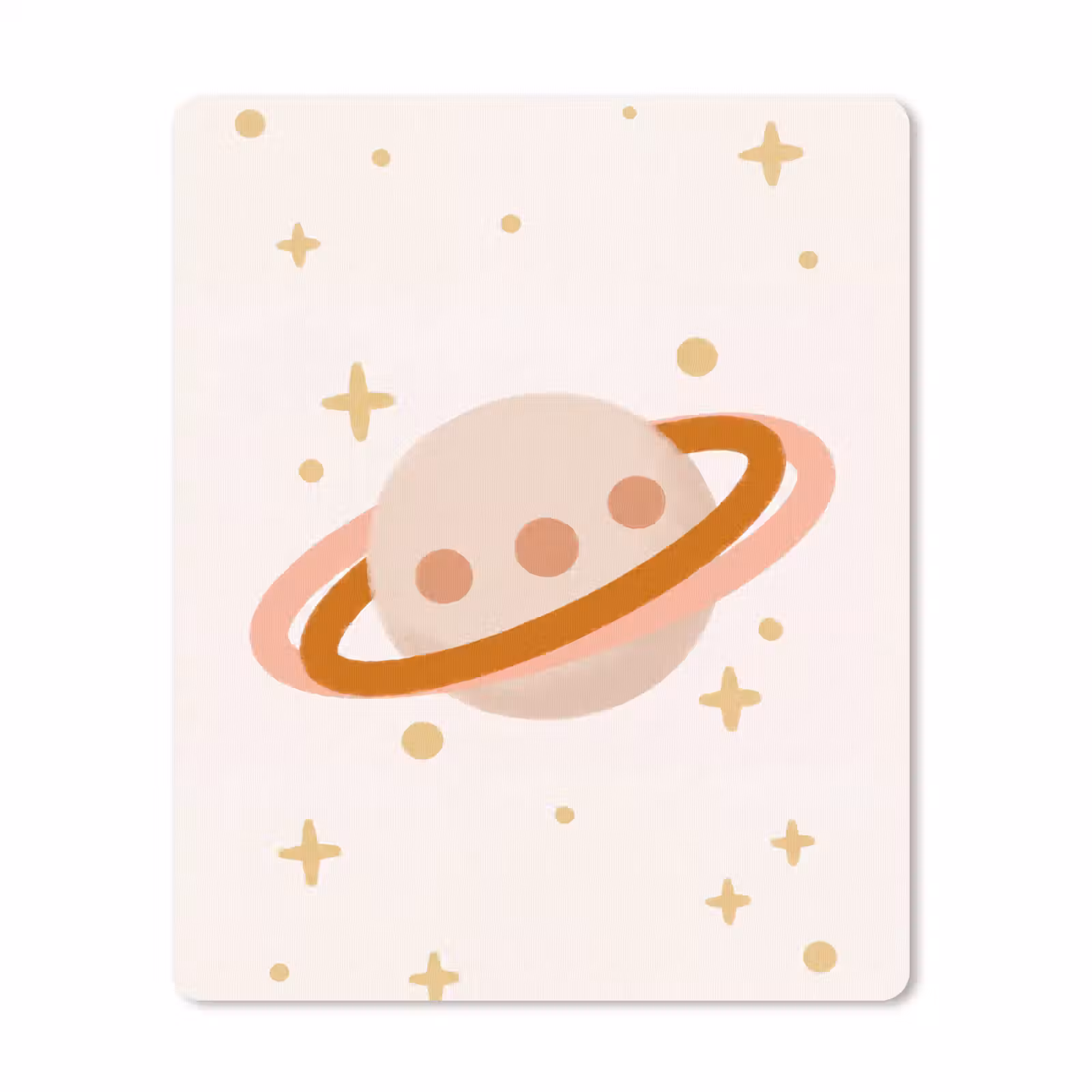 Muismat - Planeet - Ringen - Ruimte - Illustratie - Beige — 1