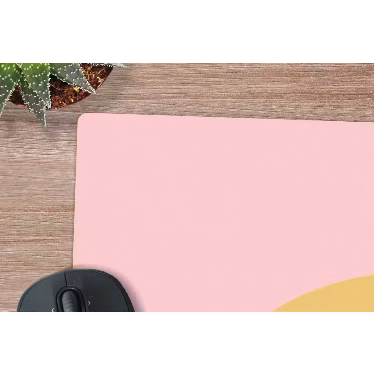 Muismat - Smiley - Geel - Roze - Symbool - Minimalistisch — 5