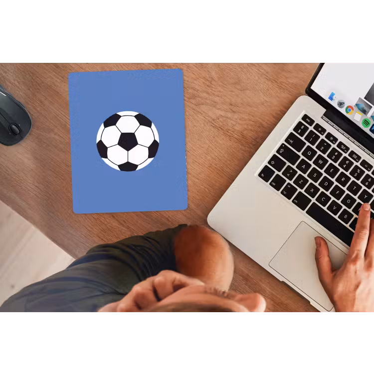 Muismat - Voetbal - Zwart-wit - Sport - Illustratie - Blauw — 2