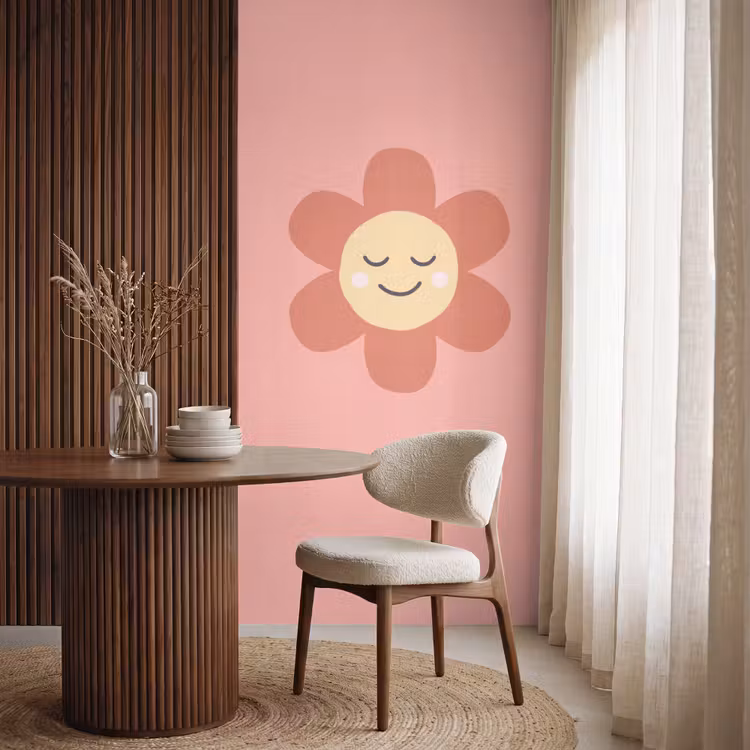 Behang - Bloemen - Tekenfilm - Kind - Roze — 4