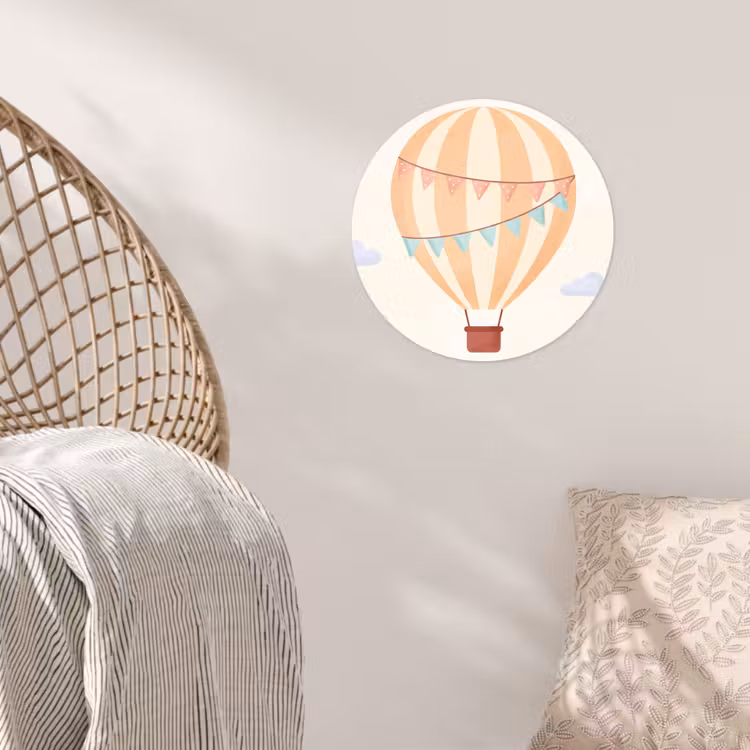 Behangcirkel - Luchtballon - Wolken - Illustratie - Zacht - Kinderkamer — 5