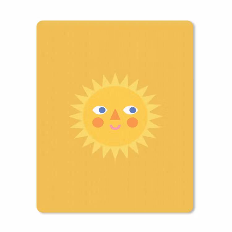 Muismat - Zon - Gezicht - Zomer - Illustratie - Geel — 1