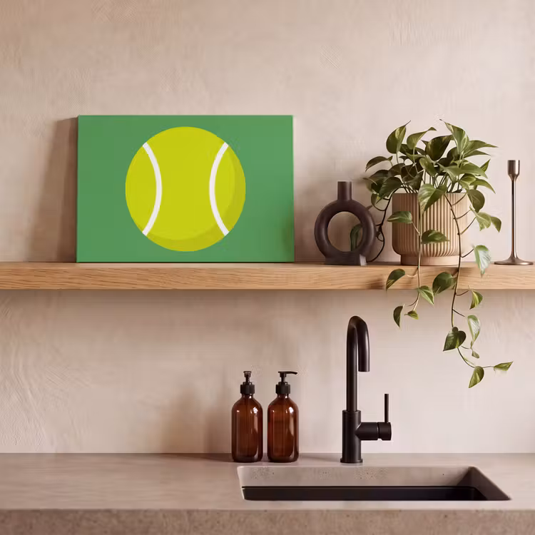 Canvas schilderij - Bal - Geel - Sport - Groen - Illustratie — 2