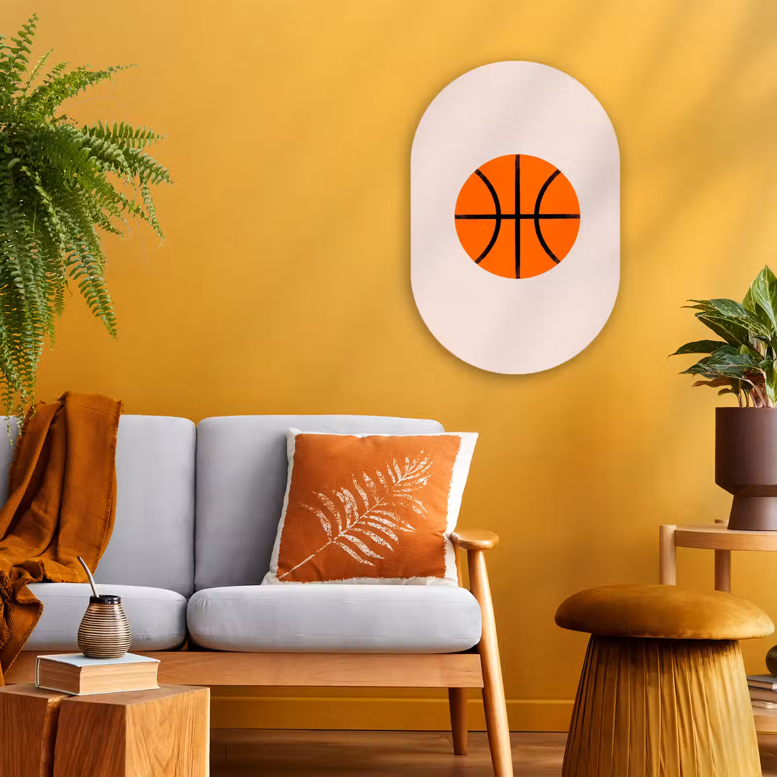 Muurovaal - Basketbal - Bal - Sport - Illustratie - Oranje — 1