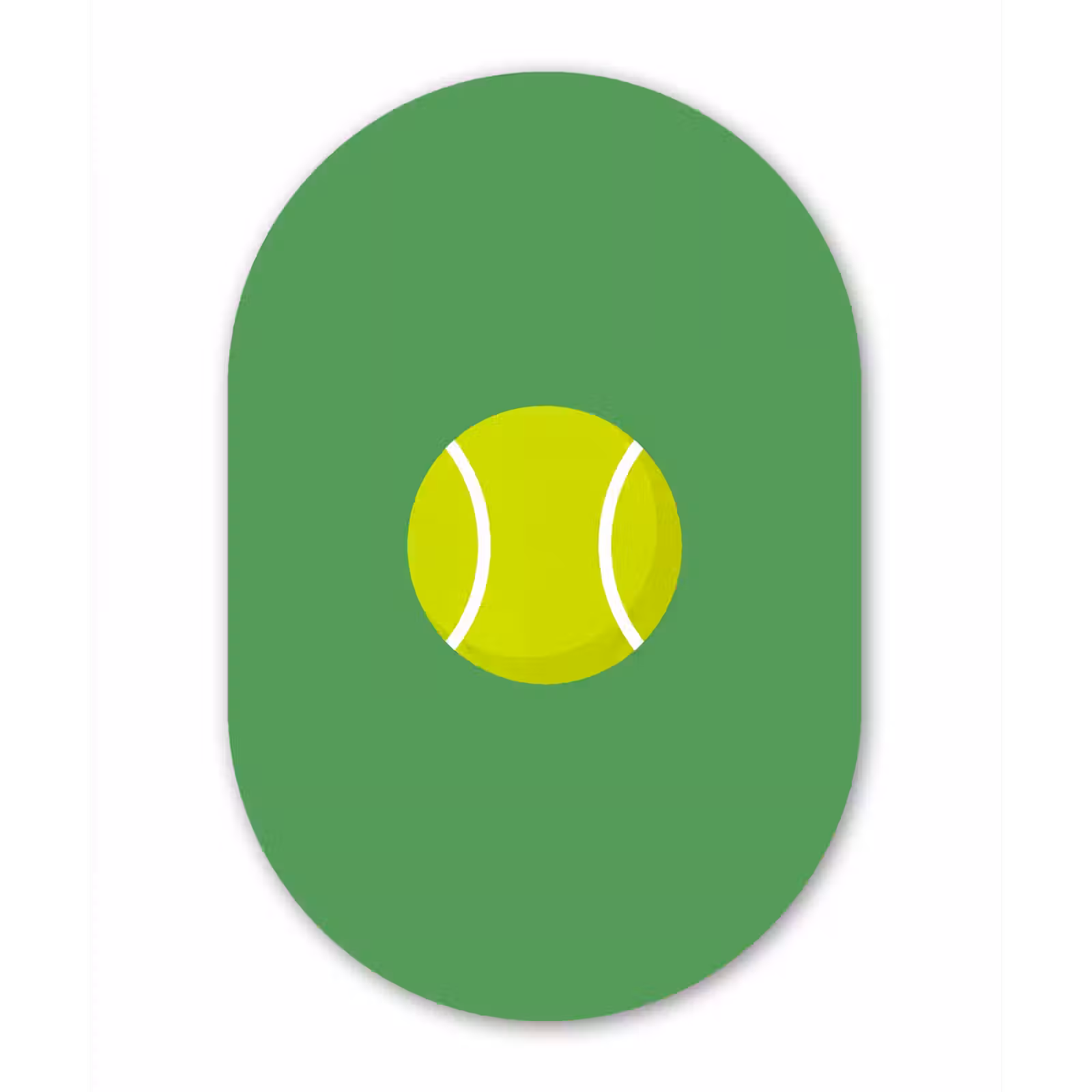 Muurovaal glas - Bal - Geel - Sport - Groen - Illustratie — 1