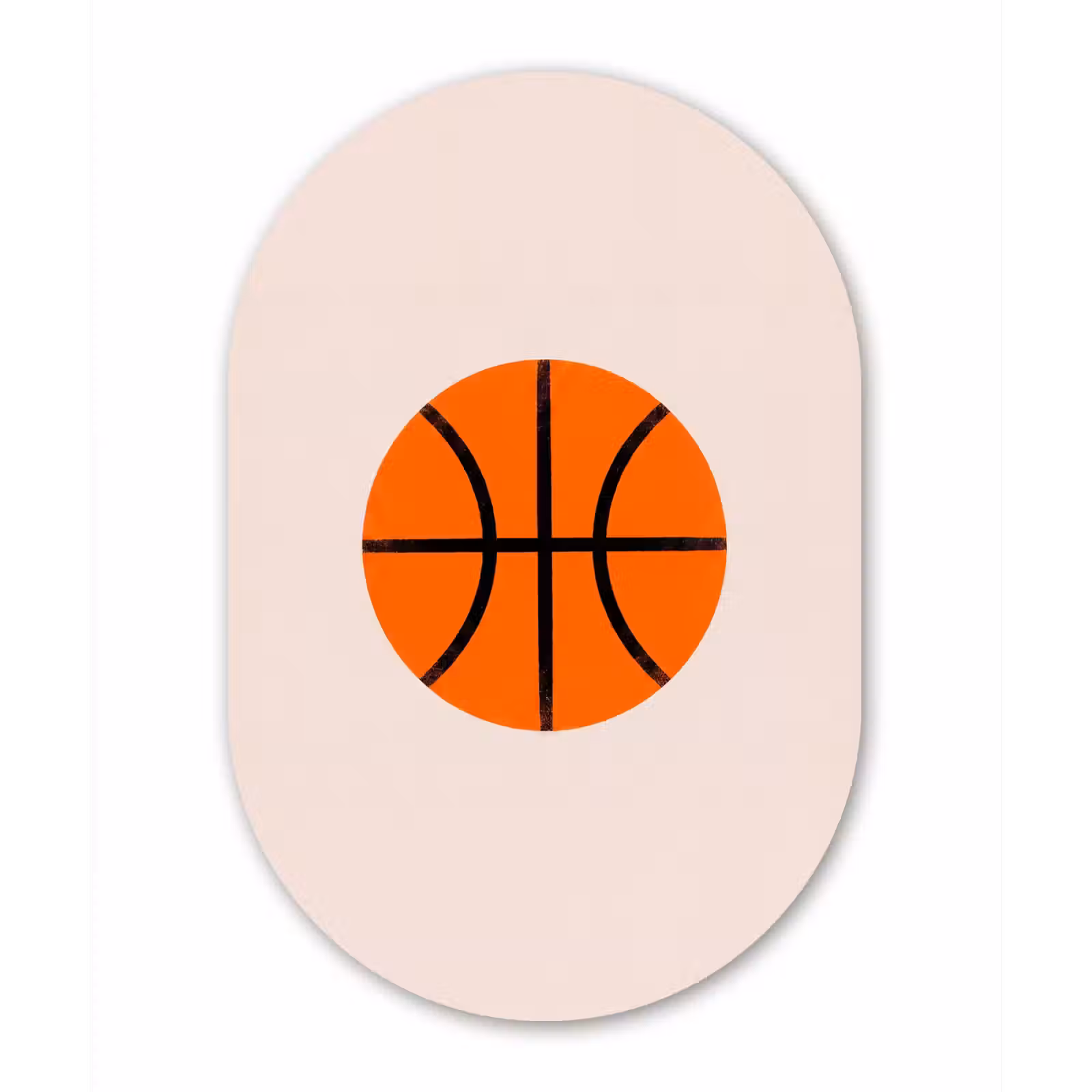 Muurovaal glas - Basketbal - Bal - Sport - Illustratie - Oranje — 1