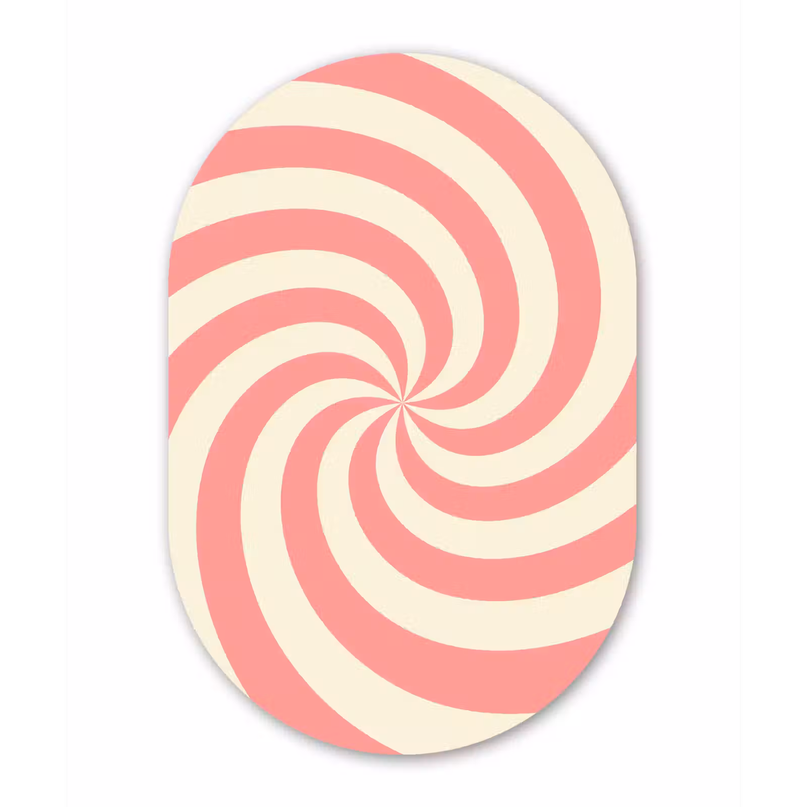 Muurovaal glas - Spiraal - Patroon - Abstract - Roze - Beige — 1