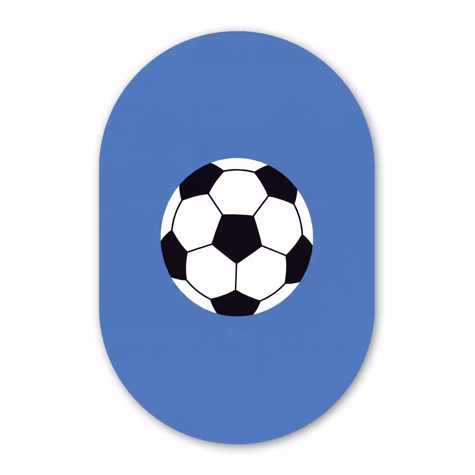 Muurovaal glas - Voetbal - Zwart-wit - Sport - Illustratie - Blauw — 1