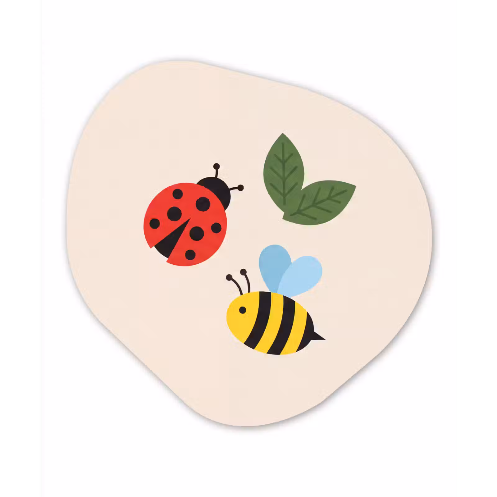 Organisch schilderij glas - Insect - Blad - Natuur - Speels - Illustratie — 1