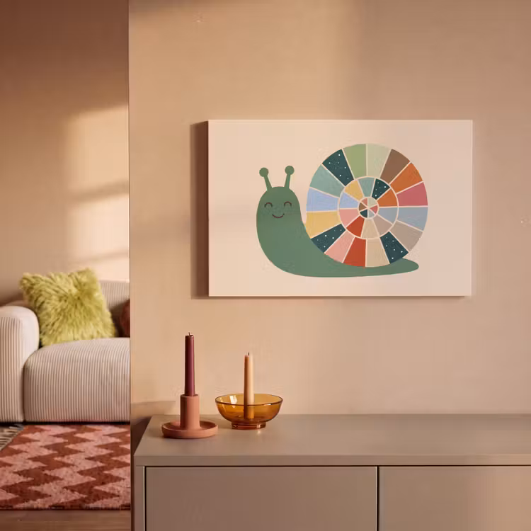 Canvas schilderij - Dieren - Slak - Kleurrijk - Illustratie — 1
