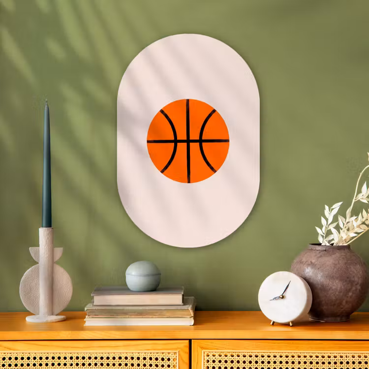 Muurovaal - Basketbal - Bal - Sport - Illustratie - Oranje — 2