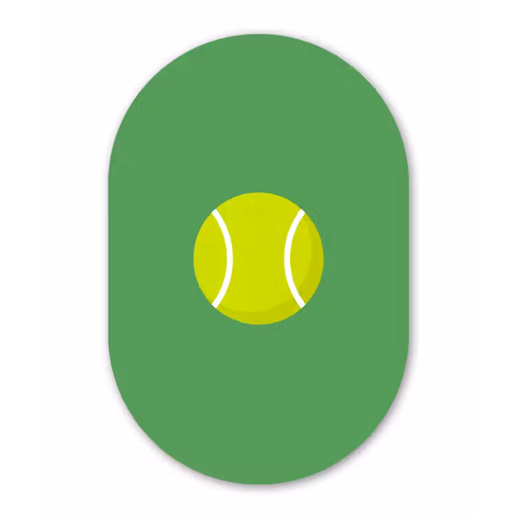 Muurovaal glas - Bal - Geel - Sport - Groen - Illustratie — 1