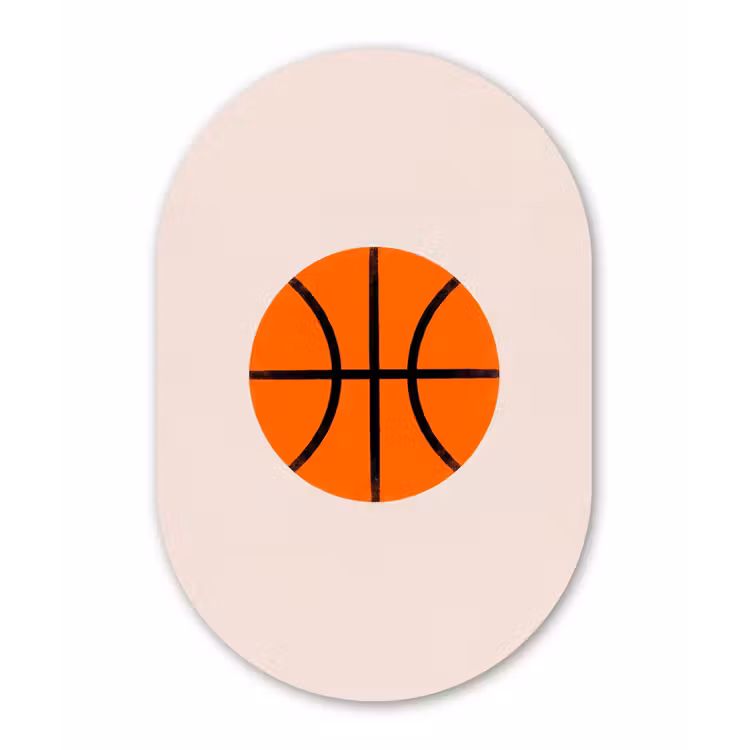 Muurovaal glas - Basketbal - Bal - Sport - Illustratie - Oranje — 1