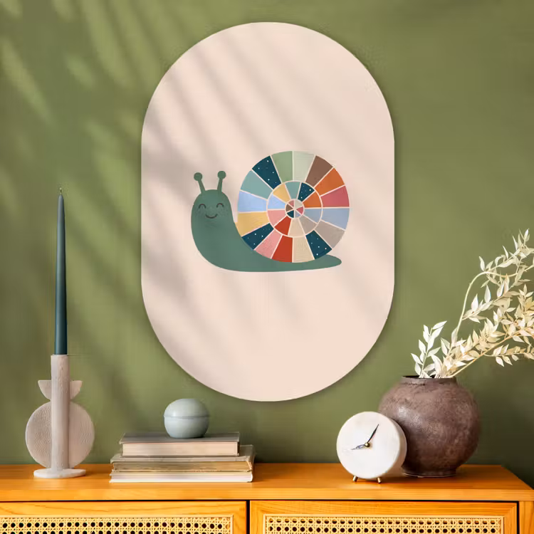 Muurovaal glas - Dieren - Slak - Kleurrijk - Illustratie — 2