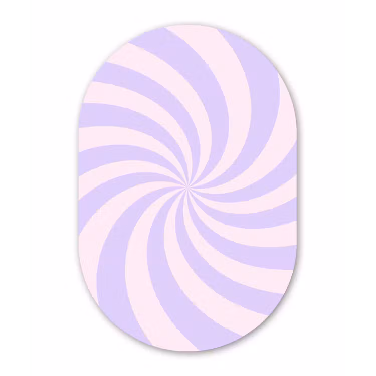 Muurovaal glas - Patroon - Spiraal - Abstract - Modern - Paars-Roze — 1