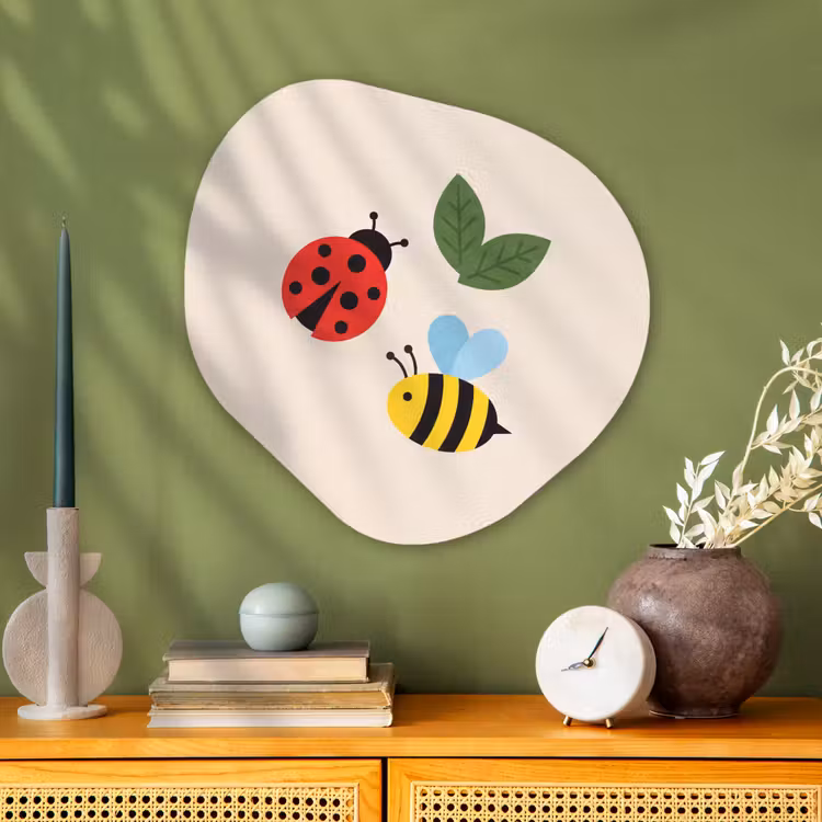 Organisch schilderij glas - Insect - Blad - Natuur - Speels - Illustratie — 2