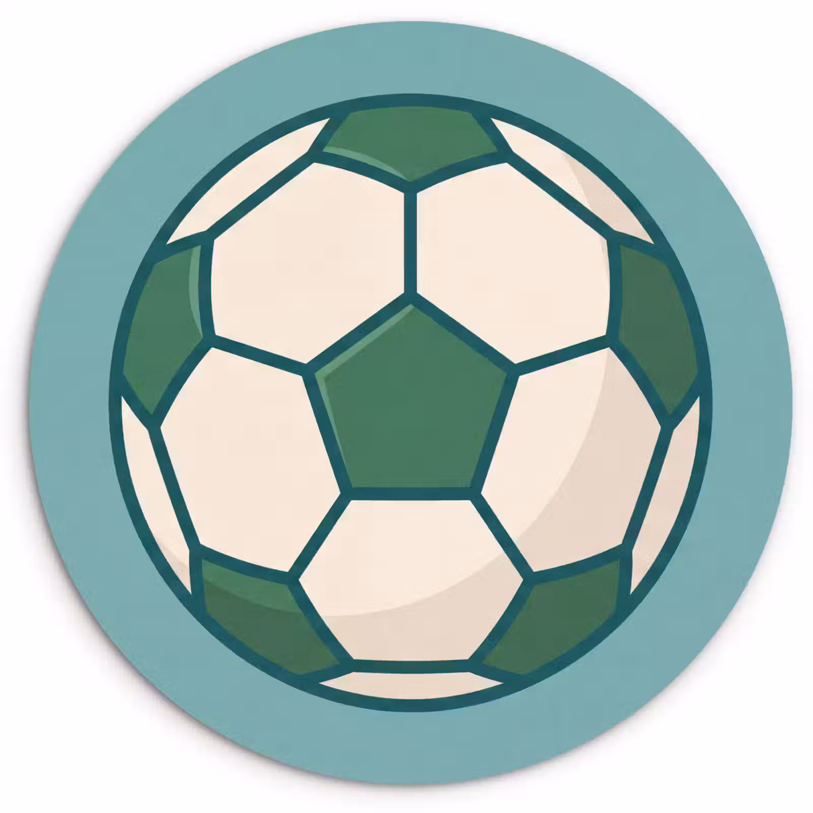 Muurcirkel - Voetbal - Geometrisch - Sport - Illustratie - Blauwgroen — 1