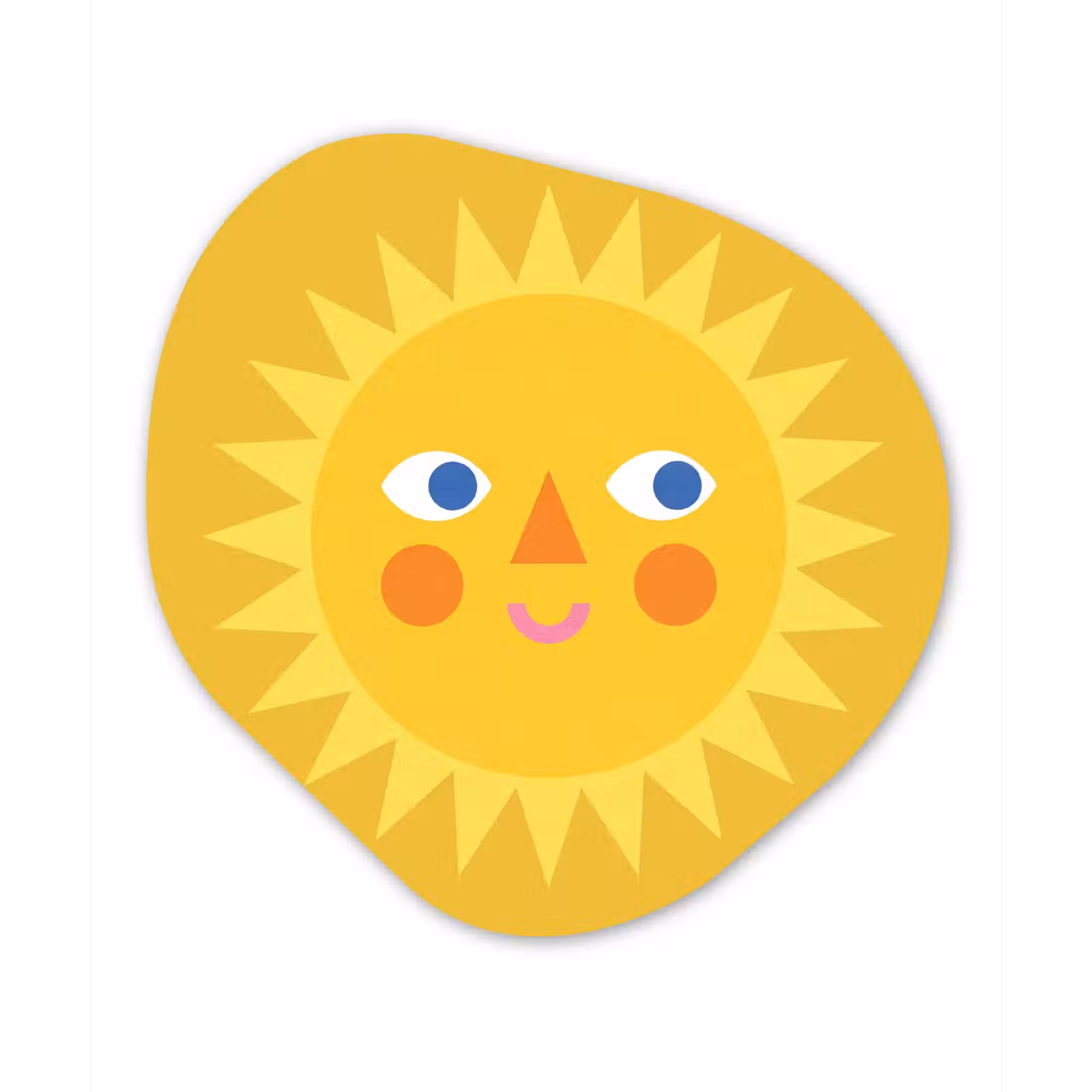 Organisch schilderij glas - Zon - Gezicht - Zomer - Illustratie - Geel — 1