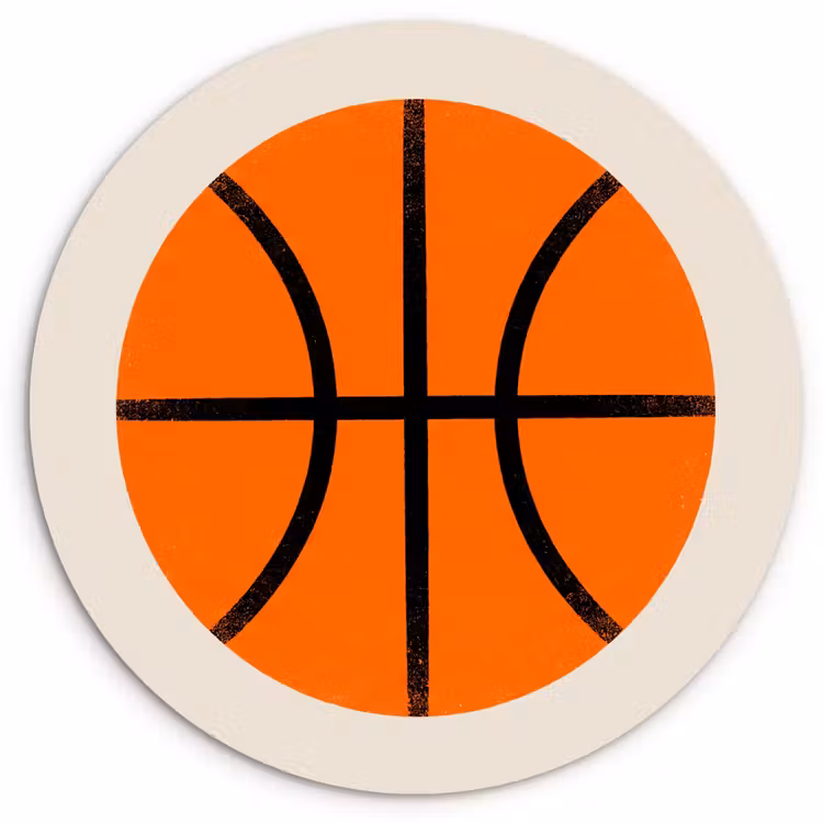 Muurcirkel - Basketbal - Bal - Sport - Illustratie - Oranje — 1