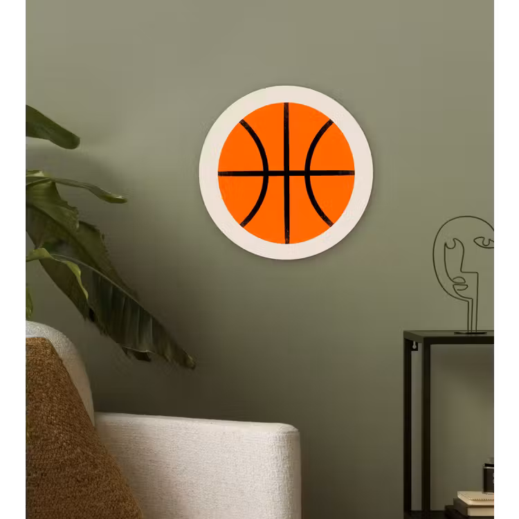 Muurcirkel - Basketbal - Bal - Sport - Illustratie - Oranje — 3