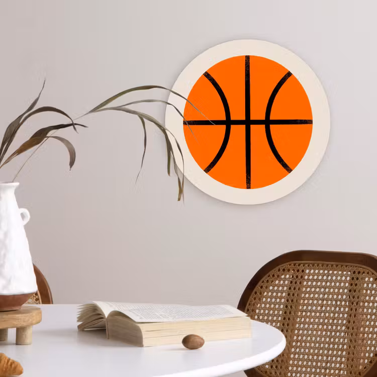 Muurcirkel - Basketbal - Bal - Sport - Illustratie - Oranje — 4