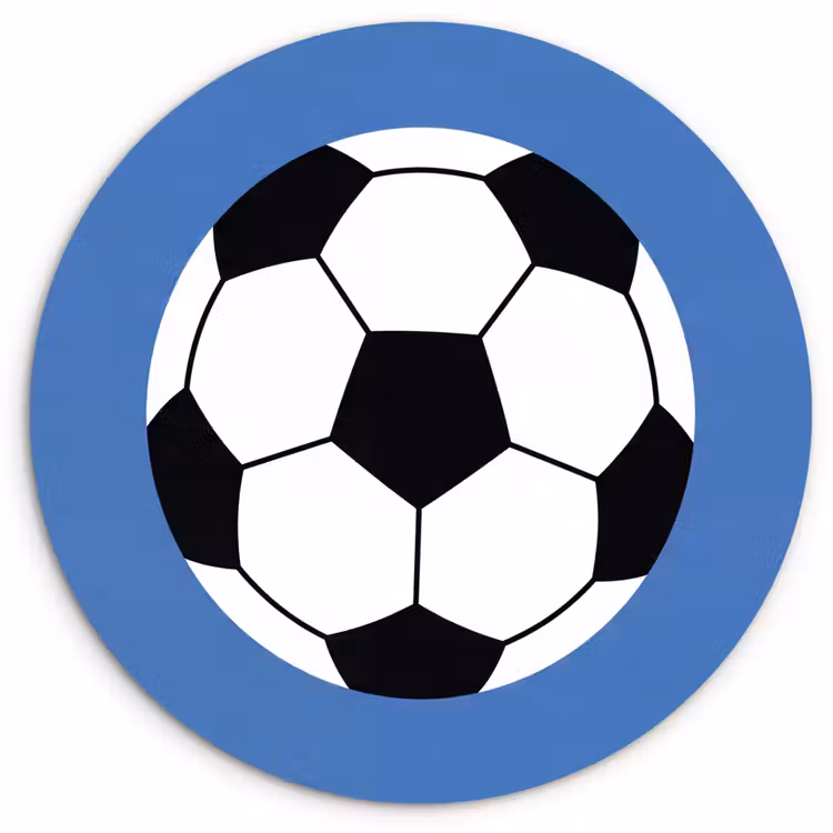 Muurcirkel - Voetbal - Zwart-wit - Sport - Illustratie - Blauw — 1