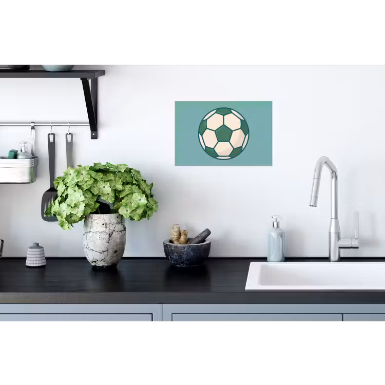 Muursticker - Voetbal - Geometrisch - Sport - Illustratie - Blauwgroen — 2